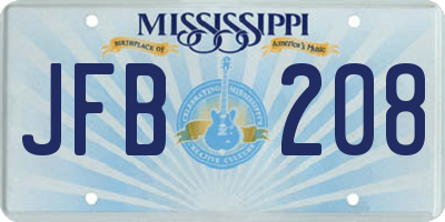 MS license plate JFB208
