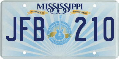 MS license plate JFB210