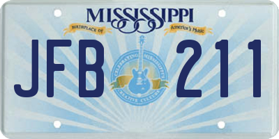 MS license plate JFB211