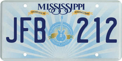 MS license plate JFB212