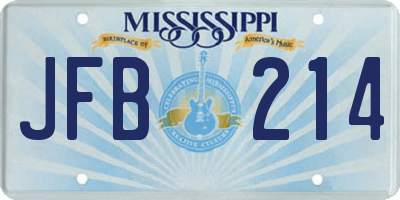 MS license plate JFB214