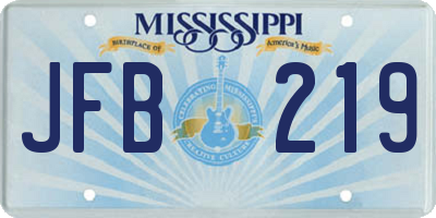 MS license plate JFB219