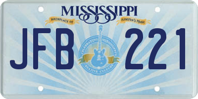 MS license plate JFB221