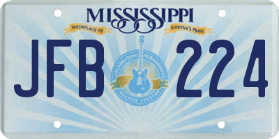 MS license plate JFB224