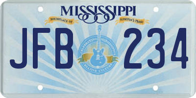 MS license plate JFB234