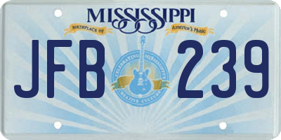 MS license plate JFB239