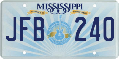 MS license plate JFB240