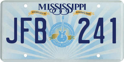 MS license plate JFB241