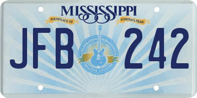 MS license plate JFB242