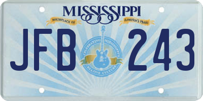 MS license plate JFB243