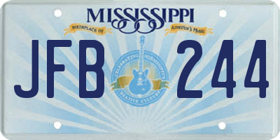 MS license plate JFB244