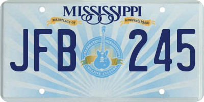 MS license plate JFB245