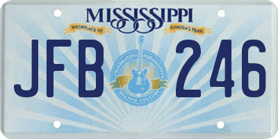 MS license plate JFB246