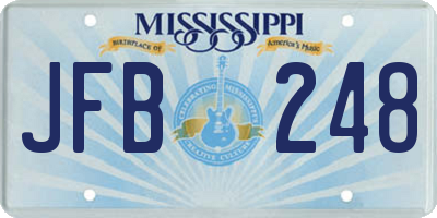 MS license plate JFB248