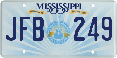 MS license plate JFB249