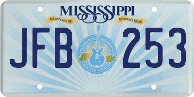 MS license plate JFB253