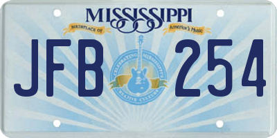 MS license plate JFB254