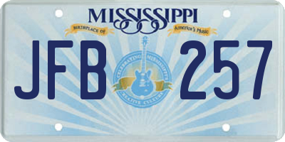 MS license plate JFB257