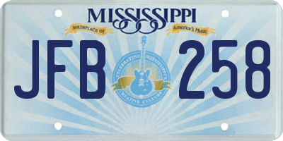 MS license plate JFB258
