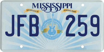 MS license plate JFB259