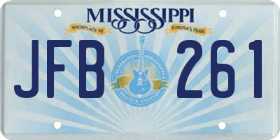 MS license plate JFB261