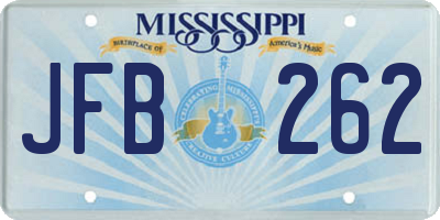 MS license plate JFB262