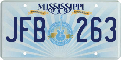 MS license plate JFB263