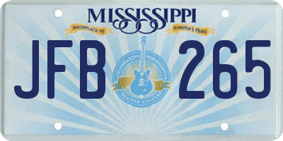 MS license plate JFB265