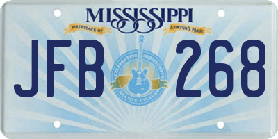 MS license plate JFB268