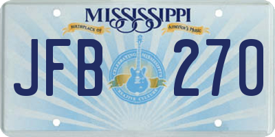 MS license plate JFB270