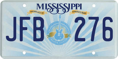 MS license plate JFB276
