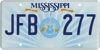MS license plate JFB277