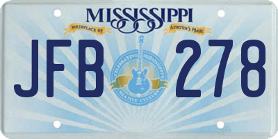 MS license plate JFB278