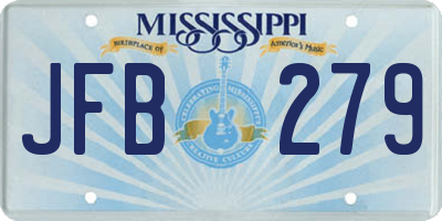MS license plate JFB279