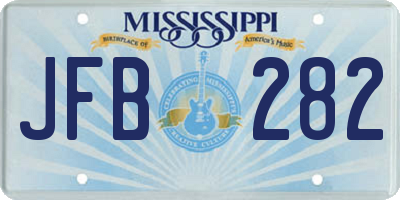 MS license plate JFB282