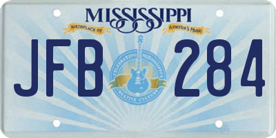 MS license plate JFB284