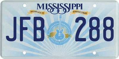 MS license plate JFB288