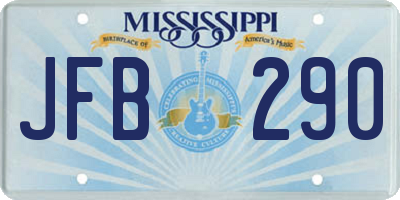 MS license plate JFB290