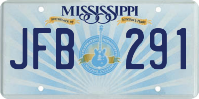 MS license plate JFB291