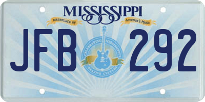 MS license plate JFB292