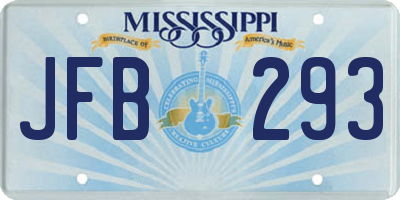 MS license plate JFB293