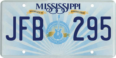 MS license plate JFB295