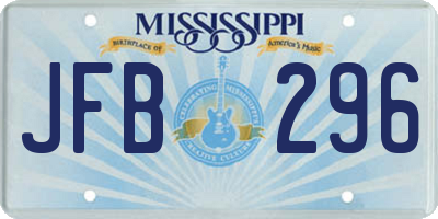 MS license plate JFB296