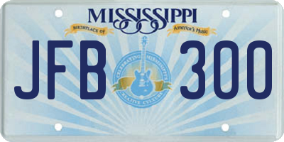 MS license plate JFB300