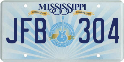 MS license plate JFB304