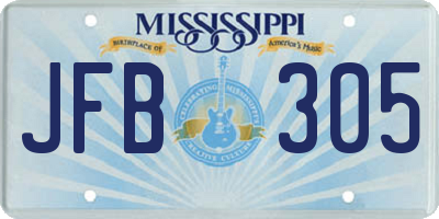 MS license plate JFB305