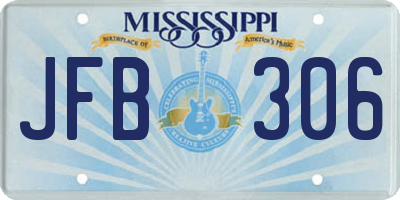 MS license plate JFB306
