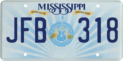 MS license plate JFB318