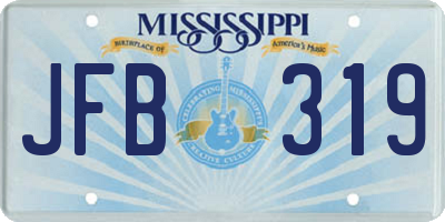 MS license plate JFB319