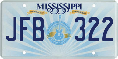 MS license plate JFB322